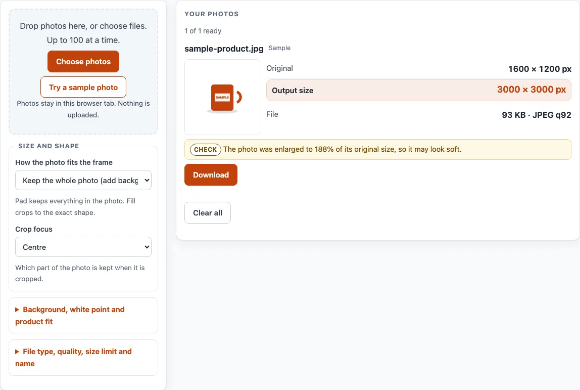 Resize image to 3000x3000 example