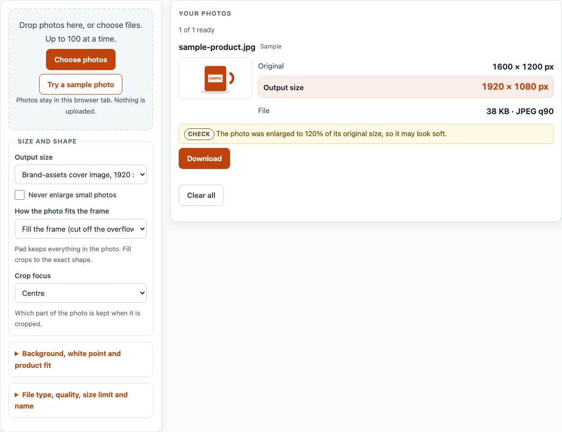Shopify banner size example